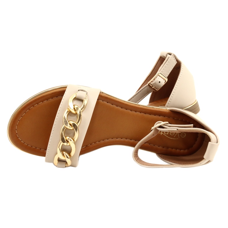 Evento Frauensandalen mit Goldkette 22SD35-4876 Beige 5