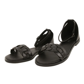 Evento Frauensandalen mit Geflecht 22SD35-4604 Schwarz 2