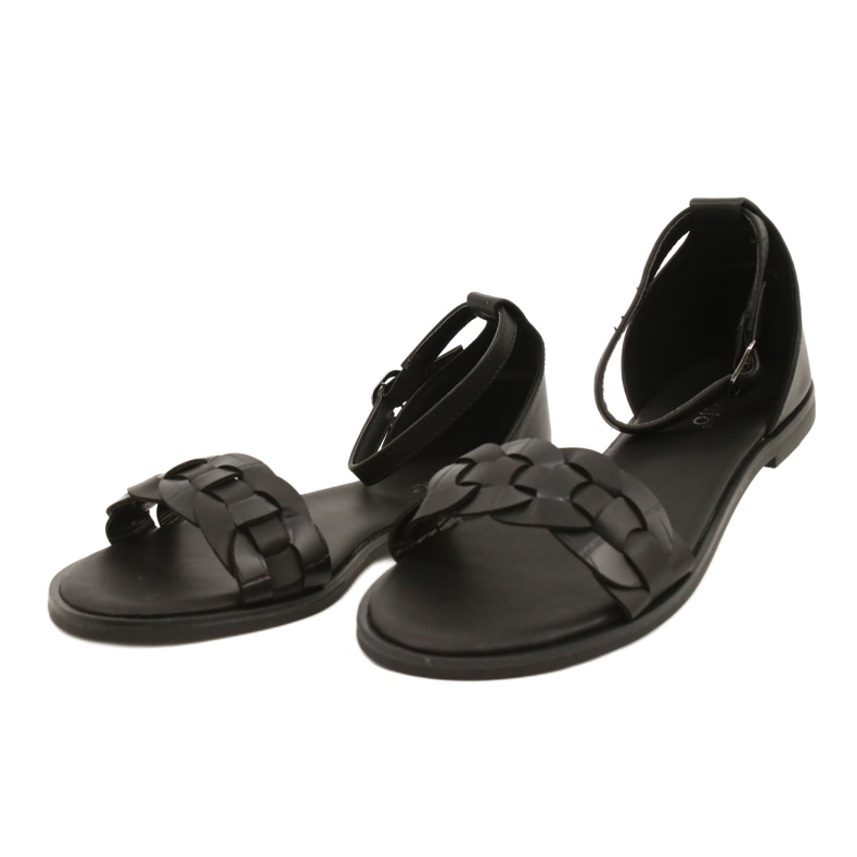 Evento Frauensandalen mit Geflecht 22SD35-4604 Schwarz 2
