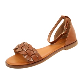 Evento Damensandalen mit Zopf 22SD35-4604 Camel braun 3