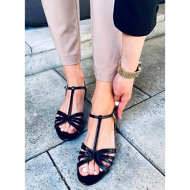 Sparkle Black Sandalen mit niedrigem Absatz schwarz 1