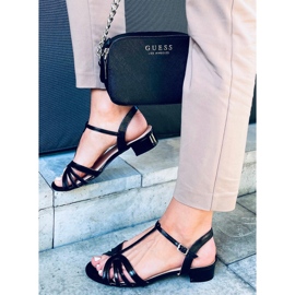 Sparkle Black Sandalen mit niedrigem Absatz schwarz 2