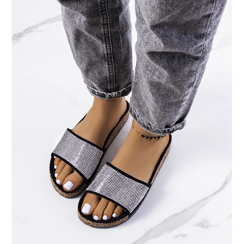 Jorja schwarze Sandalen auf der Korksohle 1