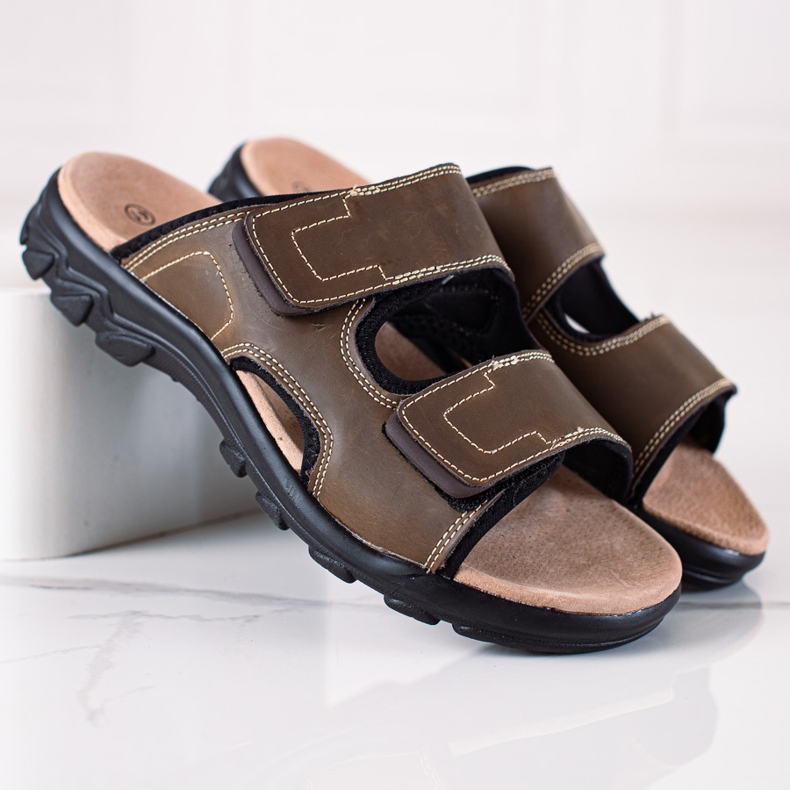 DK Herrenhausschuhe aus Leder braun 1