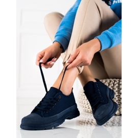 SHELOVET Turnschuhe auf der Plattform marineblau 1