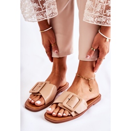 FE1 Modische Damenhausschuhe für den Sommer Cappuccino Sylvia beige 2