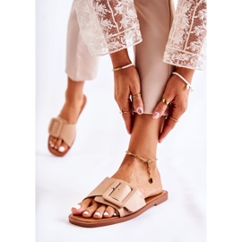 FE1 Modische Damenhausschuhe für den Sommer Cappuccino Sylvia beige 1