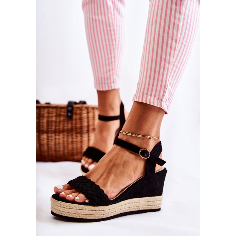 FB2 Keilsandalen aus schwarzem Gabriela-Wildleder beige 1