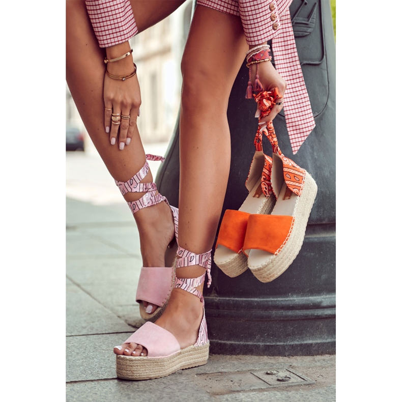 FB2 Wildleder Orange Keilsandalen Livia 1