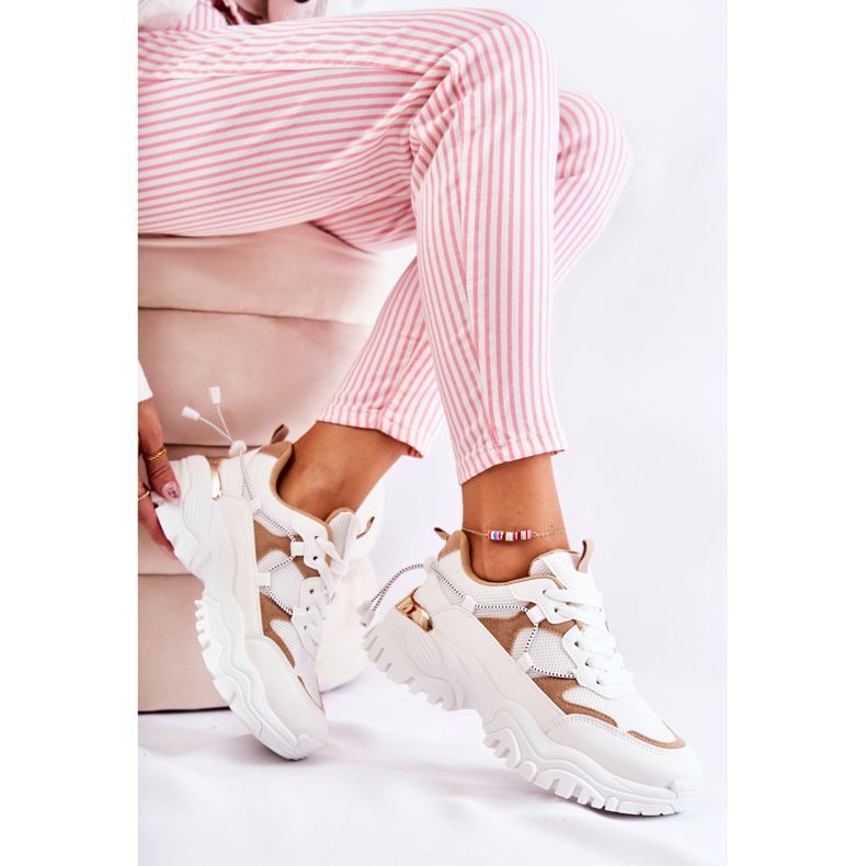 PM2 Modische Sportschuhe aus Textil Beige und Weiß Amariso 2