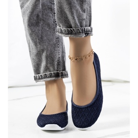 Marineblaue, durchbrochene Ballerinas von Holmen 1