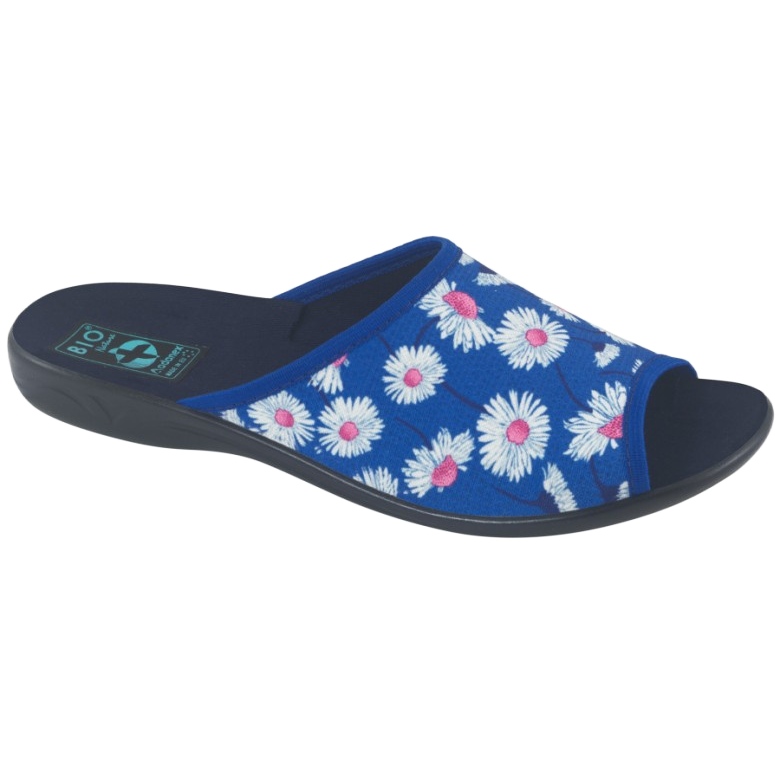 Adanex Damenhausschuhe mit Blumen Gadane SAK1 27153 weiß blau rosa 1