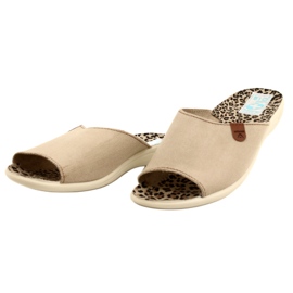 Wildleder Damenhausschuhe Adanex Sara 27310 Beige 3