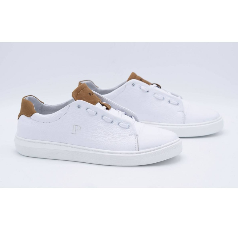 Polbut Herren-Sportschuhe aus Leder 2109 weiß 2