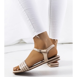 Beige Sandalen mit Sudbury Zirkonia 1