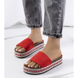 Rote Sandalen auf der Bonython-Korksohle 1