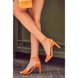 FJ1 Damensandalen auf High Heel Orange Camellia 1