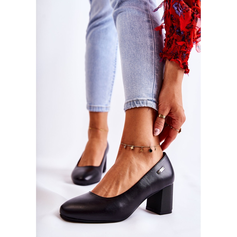 Lederpumps an einer Stange Sergio Leone PB178 Schwarz 1