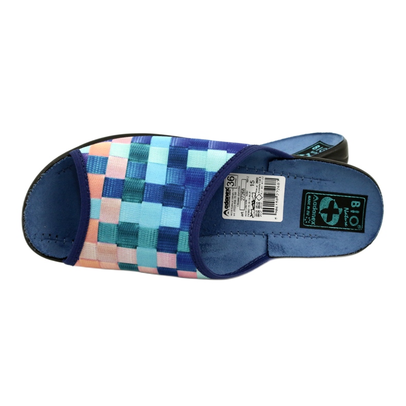 Damenhausschuhe Adanex 27268 SAK1 lila marineblau blau orange 5