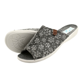 Adanex Filz-Schneeflocken-Hausschuhe 24217 weiß grau 5