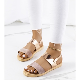 Rosa Damensandalen von Laval mehrfarbig golden 1