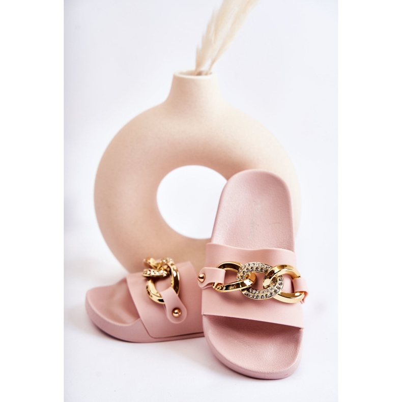 FK1 Kinder-Gummihausschuhe mit dekorativer Kette Pink Suzie rosa 2