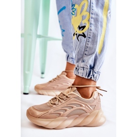 PM2 Modische Damen Sportschuhe Sneakers Beige Sollero golden 1