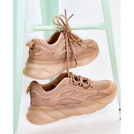 PM2 Modische Damen Sportschuhe Sneakers Beige Sollero golden 2