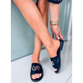 Larisa Schwarze Damenhausschuhe 2