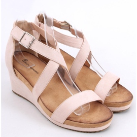 Ashlyn Nude Keilsandalen beige rosa 1