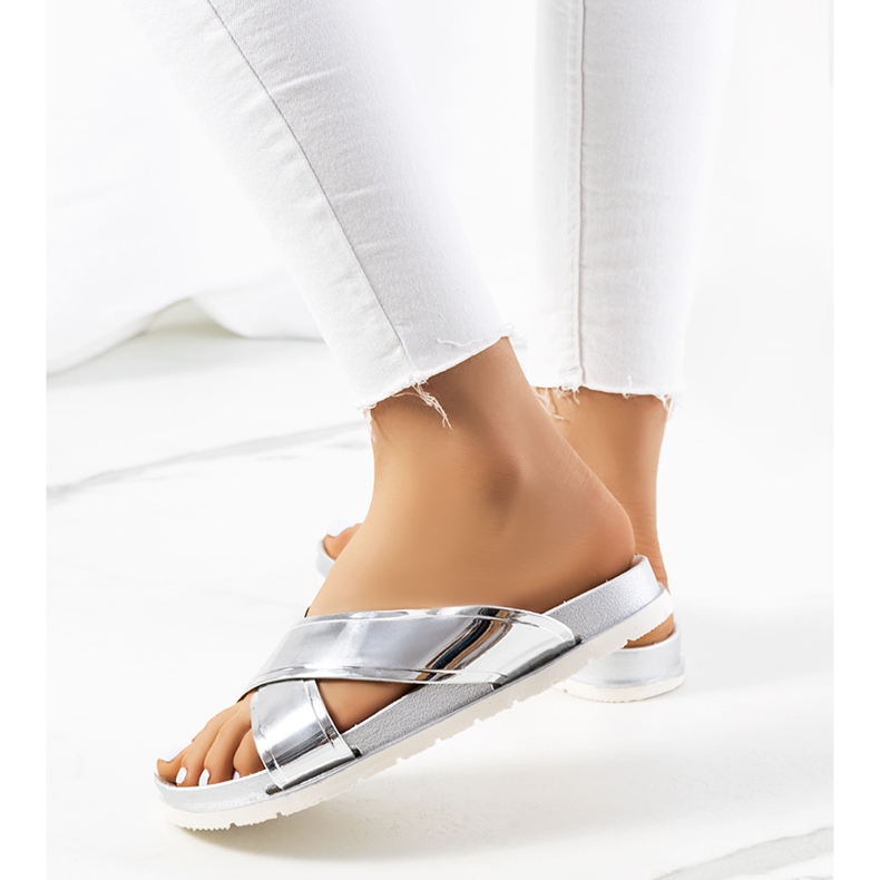 Silberne Nicolay-Hausschuhe für Damen silber- 1