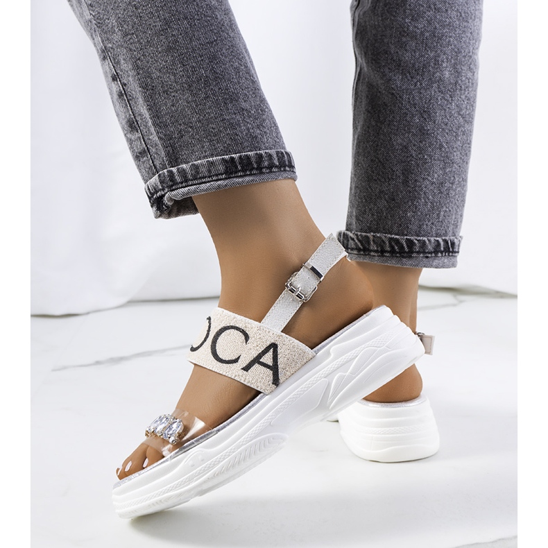 Weiße Damensandalen von Hanin 1