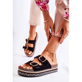 FE1 Damenhausschuhe Buckles Black Melissa schwarz 1