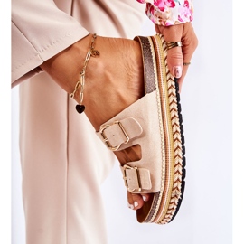 FE1 Damenhausschuhe Schnallen Beige Melissa 1