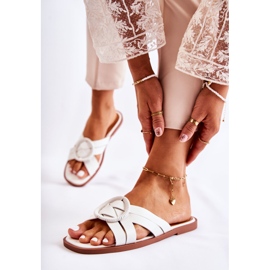 Modische weiße Sansa-Hausschuhe für Damen 2