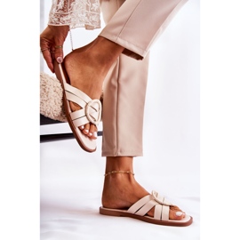 FE1 Modische Beige Sansa Damenpantoffeln 2