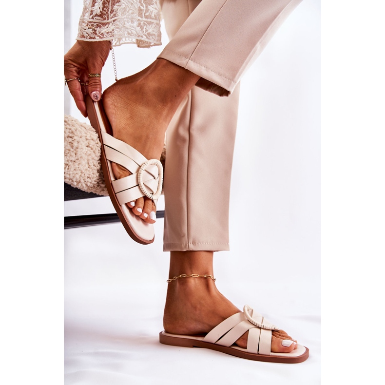 FE1 Modische Beige Sansa Damenpantoffeln 2