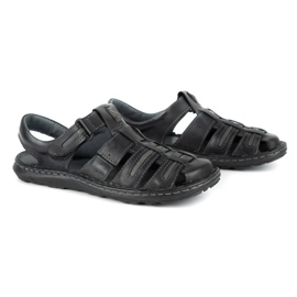 Olivier Sommersandale aus Leder für Herren 230MA schwarz 2