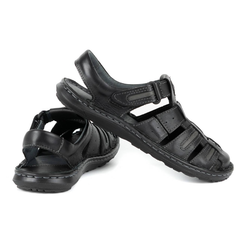 Olivier Sommersandale aus Leder für Herren 230MA schwarz 3