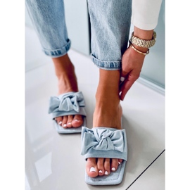 Nisha Slides mit quadratischer Sohle, blau 1