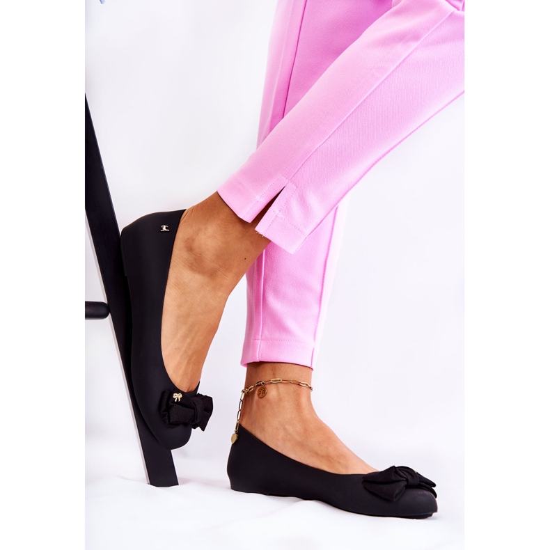 PH1 Ballerinas aus Gummi für Damen mit Schleife Schwarz Fergie 1