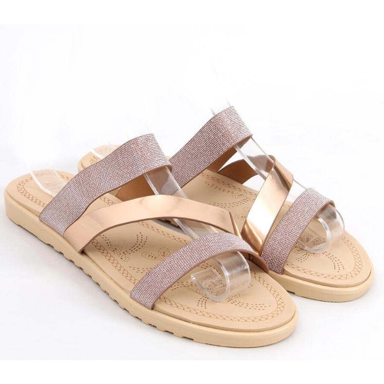 Diarra Champagner-Hausschuhe für Damen rosa golden 1