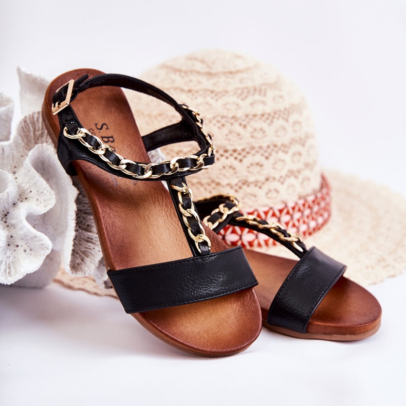 S.Barski Kindersandalen mit Schnalle Black Letto schwarz 1