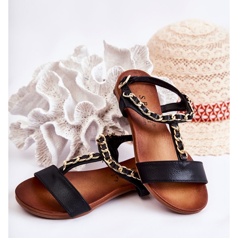 S.Barski Kindersandalen mit Schnalle Black Letto schwarz 2