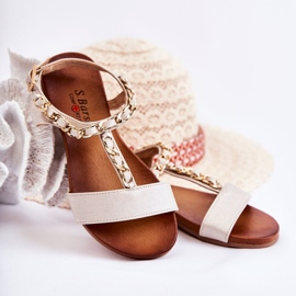 S.Barski Kindersandalen mit Schnalle Beige Letto 1