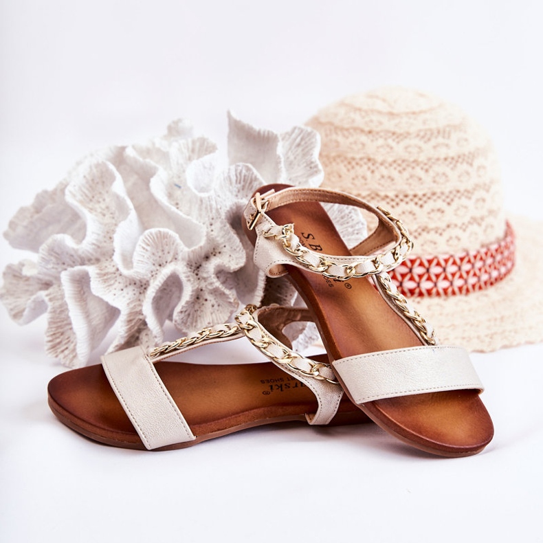 S.Barski Kindersandalen mit Schnalle Beige Letto 2