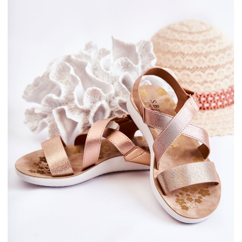 S.Barski Kindersandalen mit Klettverschluss Pink Gold Alise golden golden 2