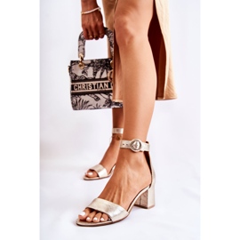 Ledersandalen mit hohem Absatz Maciejka 04141-42 Golden 1