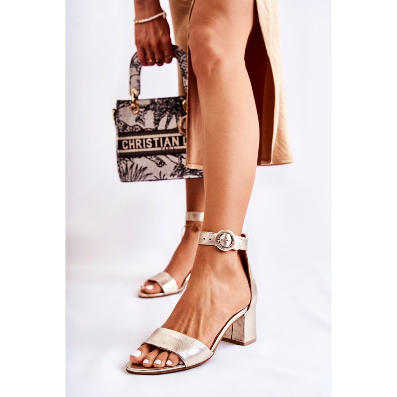 Ledersandalen mit hohem Absatz Maciejka 04141-42 Golden 1