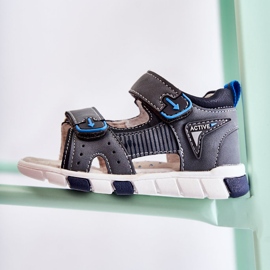 PE1 Bequeme Kindersandale Dunkelgrau Samell 2